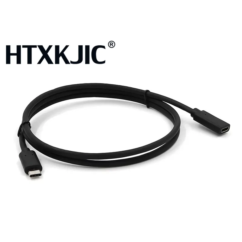 Black USB Type C Extension Cable USB 3.1 USB-C Male to Female Extending Wire Extender Cord Connector Dock For MacBook and Google