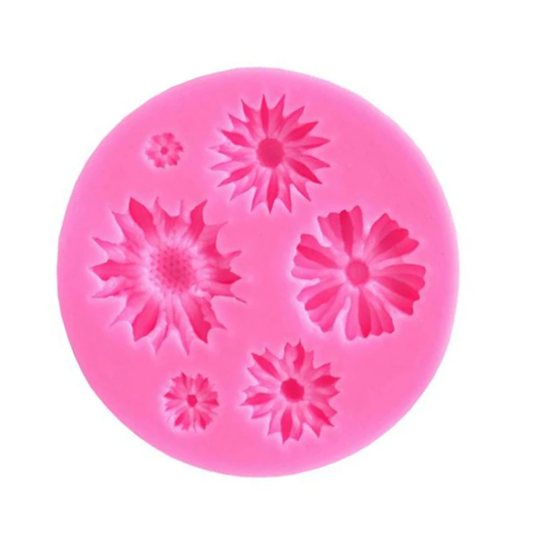 DIY Sun Flower силиконовая форма 3D инструменты для украшения торта Sugarcraft формы помадки