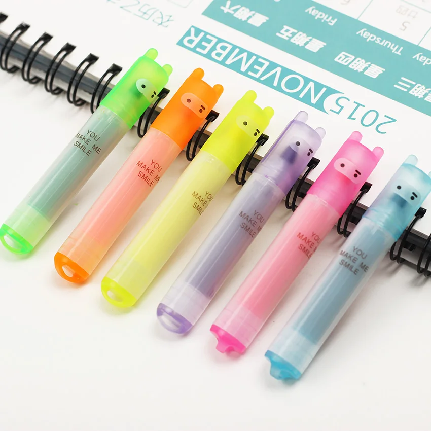 6 шт. милый мини хайлайтер в Корейском стиле|mini highlighter|highlighter stationeryhighlighter kawaii |