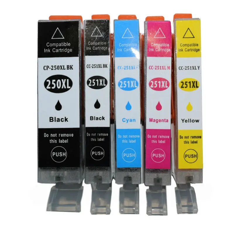 5PK PGI-250 CLI-251 Совместимый картридж для canon PIXMA MG5420 IP7220 MX722 MX922 MG5520 MG6420 MG5620 MG6620 MG5522 iX6820 |