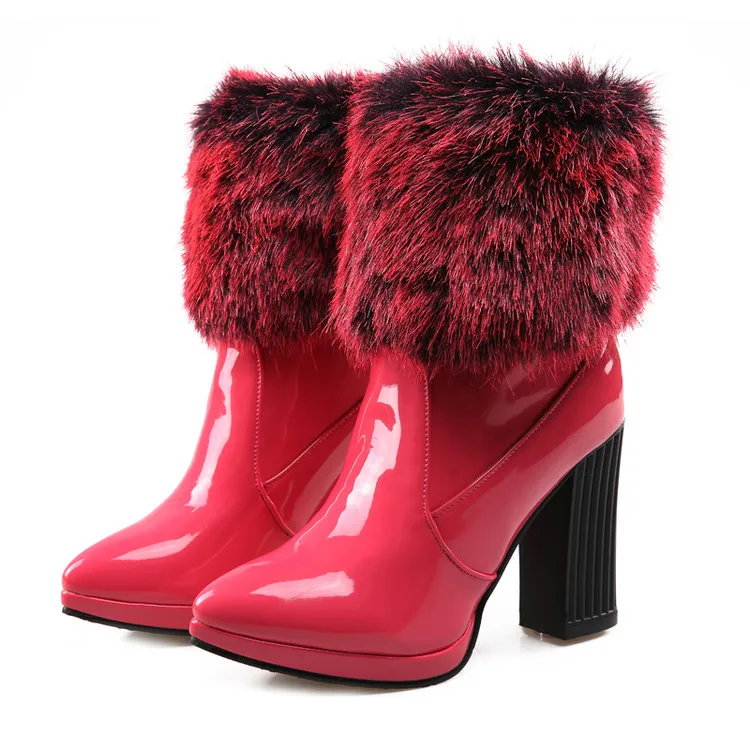 Зимние ботинки женские зимние ботильоны пикантные сапоги разноцветная