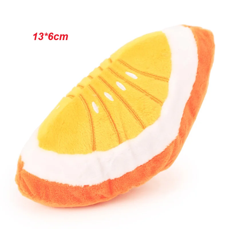 Orange 1 шт. Симпатичные Фрукты Дизайн Pet Игрушки для собак из мягкого флиса щенок, точь-в-точь Игрушечные лошадки - Цвет: Orange