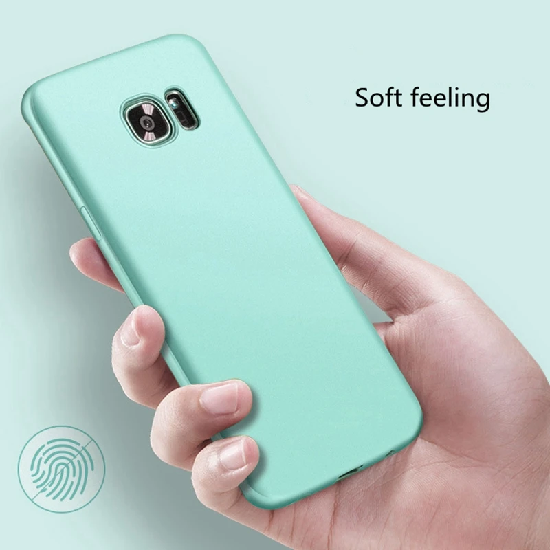 Чехол для Samsung Galaxy S7 Edge s7edge силиконовый тонкий матовый мягкий чехол из ТПУ черный