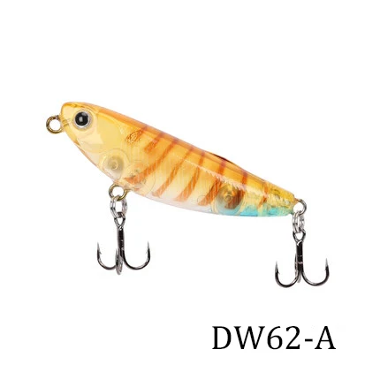 DW62 A TSURINOYA DW62 5,0 см/5 г мини Topwater приманка для рыбалки Карандаш Твердые Приманки рыболовные приманки маленькие карандашные приманки - Цвет: DW62 A