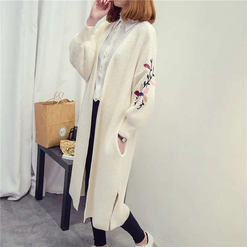 2017 Весенний новый свитер с маленькой вышивкой женский свободный кардиган F1732|loose