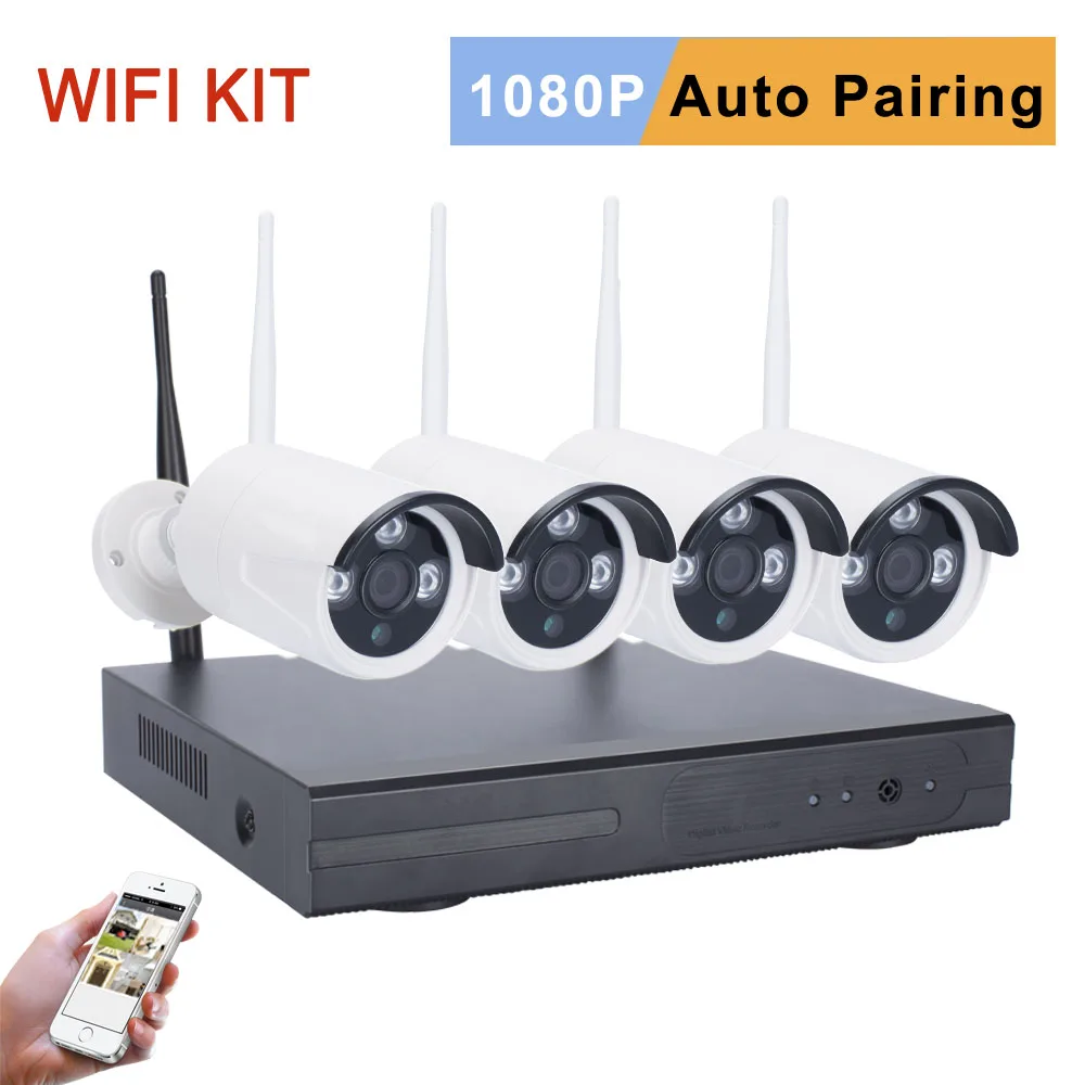 Mingkey 2.0mp Беспроводной комплект видеонаблюдения 1080 P Wi Fi безопасности Камера