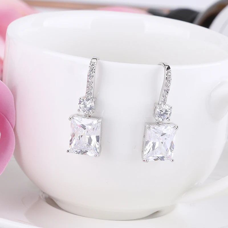 Серьги подвески женские в виде растений с фианитами|dangle earrings|earrings forcubic zirconia earrings |