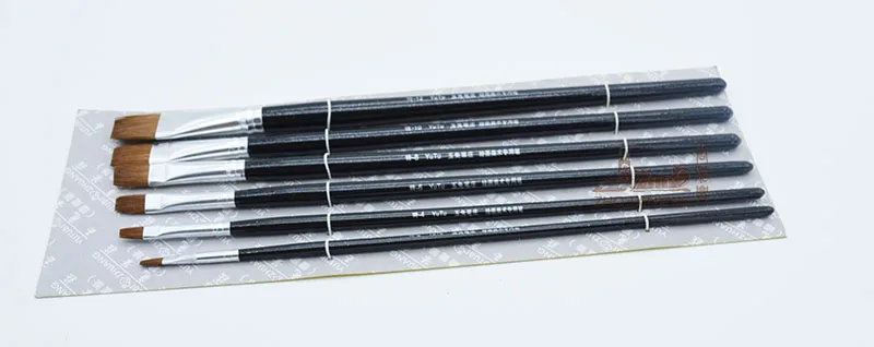 6 шт./компл. черная деревянная ручка для рисования акриловая кисть бесплатная