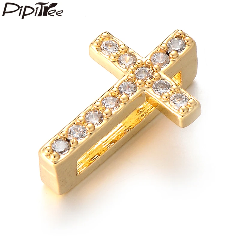 Микрозакрепленные фианиты Pipitree крест подвески медный золотой цвет Сделай Сам