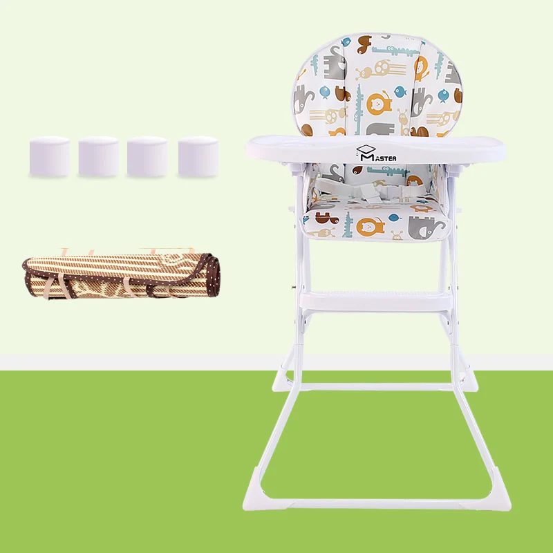 Портативное детское кресло с высокой спинкой регулируемое складное обеденное