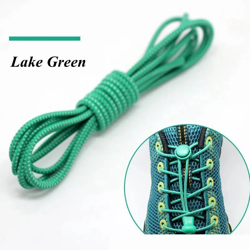 Lake green 1 пара растягивающийся замок кружева 23 цвета без галстука фиксирующий башмак шнурки эластичные шнурки для кроссовок шнурки для бега/триатлона - Цвет: Lake green