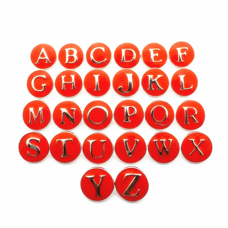 Новое поступление 26 шт./партия фигурка сплав буква флэш кнопки 18 мм/20 мм оснастка