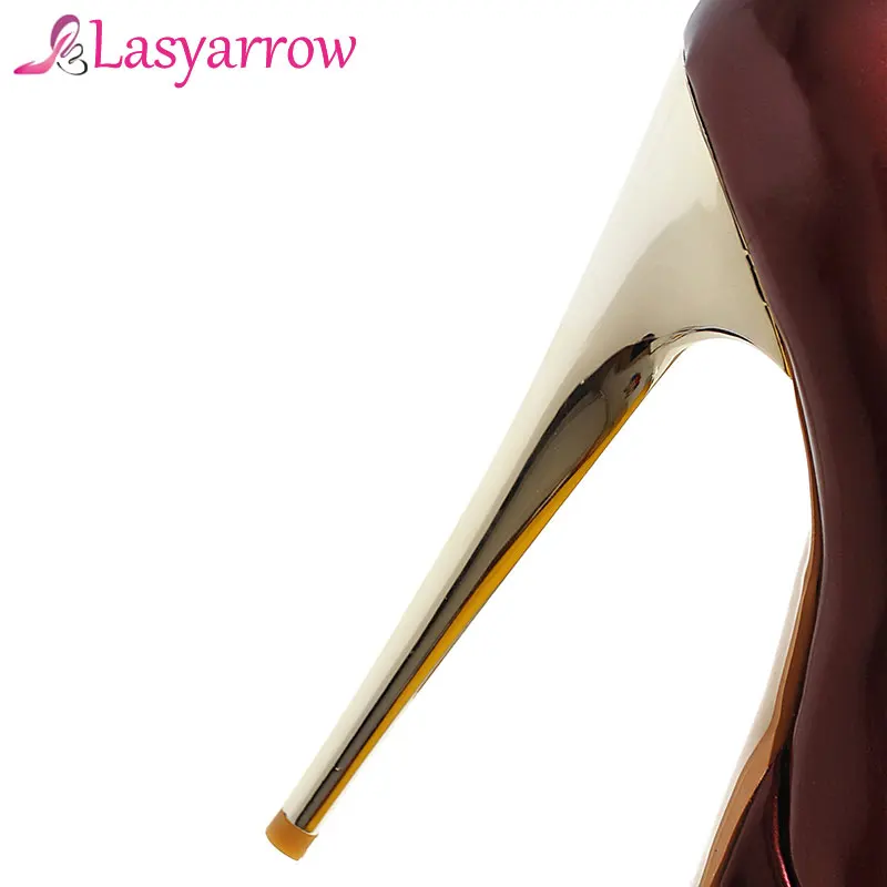 Женские брендовые туфли лодочки Lasyarrow на платформе и высоком каблуке с закрытым