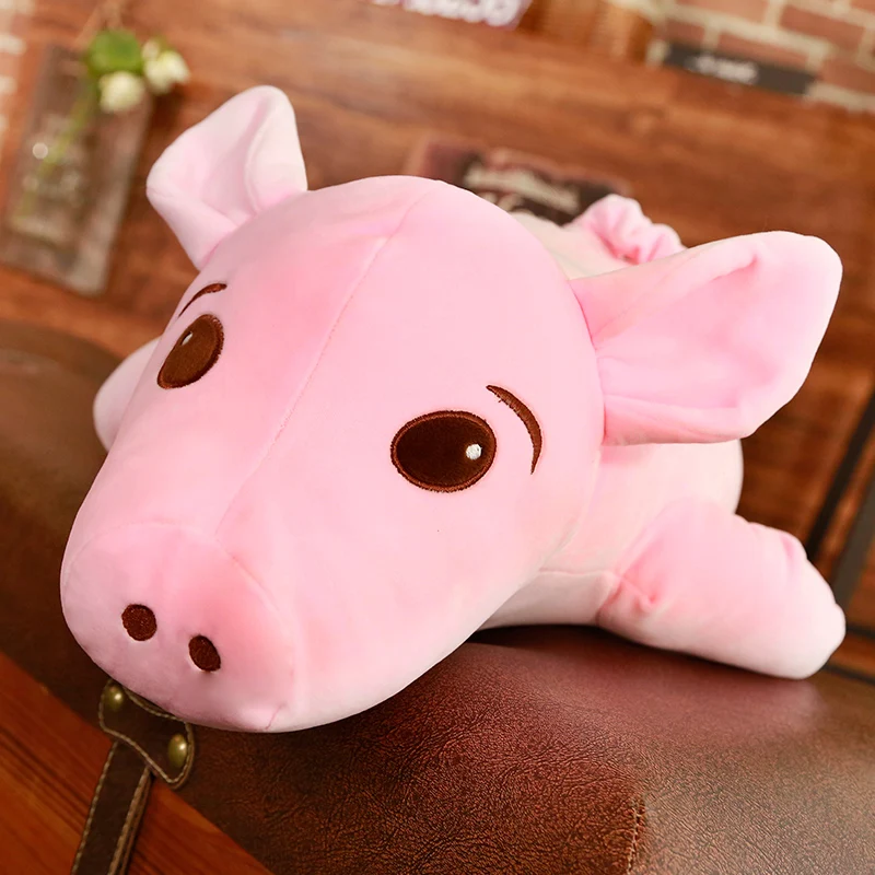 

New Lovely Cartoon Pig Doll Plush Toy Big Soft Piggy Girl Sleeping Pillow Big Eyes Pink Pig Toys for Children Gift 110cm 130cm