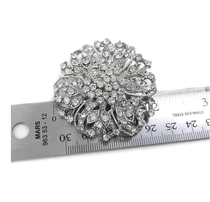 Винтаж родием посеребренные прозрачные стразы с украшением в виде кристаллов со