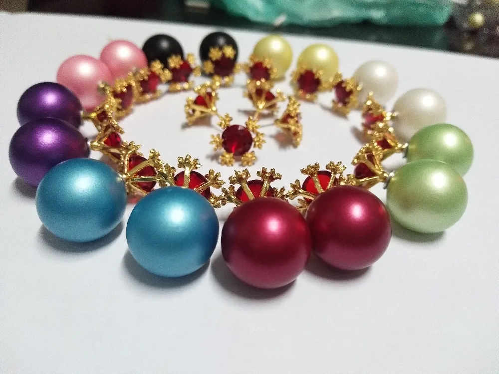 New high quality Silver Needle red snowflake earrings temperament wild personality creative frosted ball for women | Украшения и