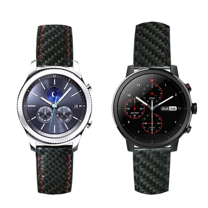 AKGLEADER 20 мм спортивный ремешок для часов Samsung Gear S2 кожаный из натурального