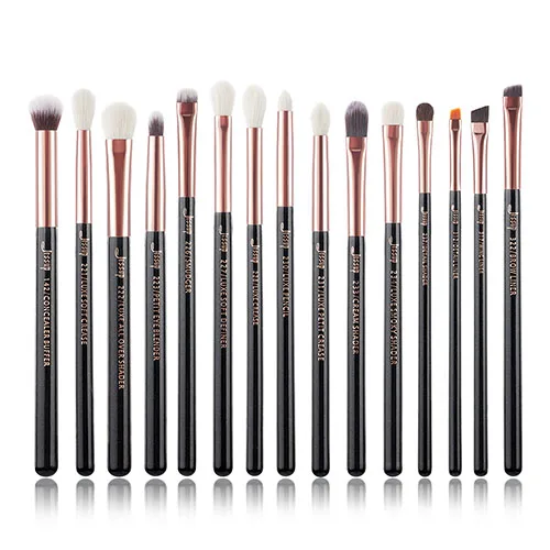 Rose Gold Black Jessup beauty 15 шт. набор кистей для макияжа дропшиппинг pinceaux maquillage несколько цветов Подводка для глаз шейдер консилер кисти - Handle Color: Rose Gold Black