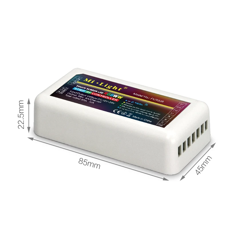 

Mi. Light-FUT039; 2,4 ГГц RGBWW светодиодный контроллер; DC12-24V вход; 2A * 5CH (RGB + WW) выход