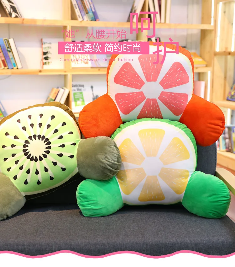 Моющаяся подушка для поясницы с мультяшными фруктами сидения кресла | Дом и сад