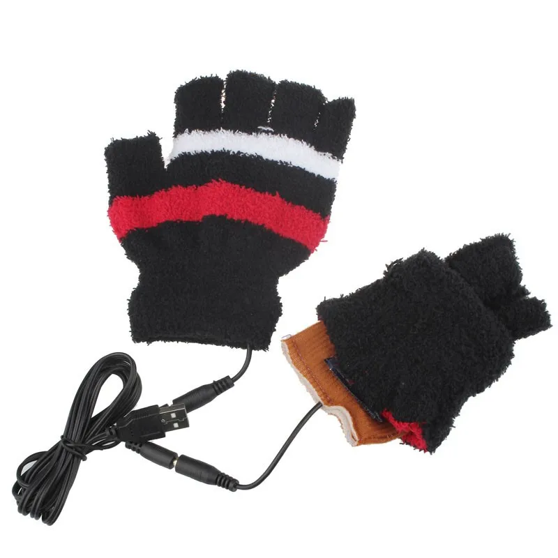 Hot Winter Glove USB Heating Winter Hand Warm Gloves Heated Fingerless Warmer Mitten Winter Warm Accessories#15
