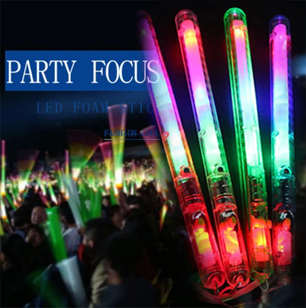 

Multicolor Light-Up Blinking Rave Sticks LED Flashing Strobe Wands Concerts Party Glow 17 YH-17