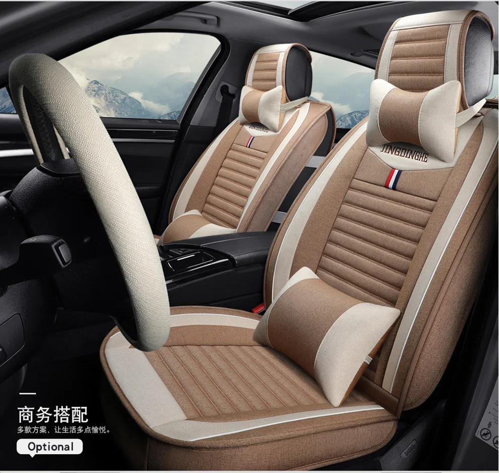 Универсальные льняные автомобильные чехлы на сиденья для hyundai genesis equus creta ix25 tucson ix35 santafe