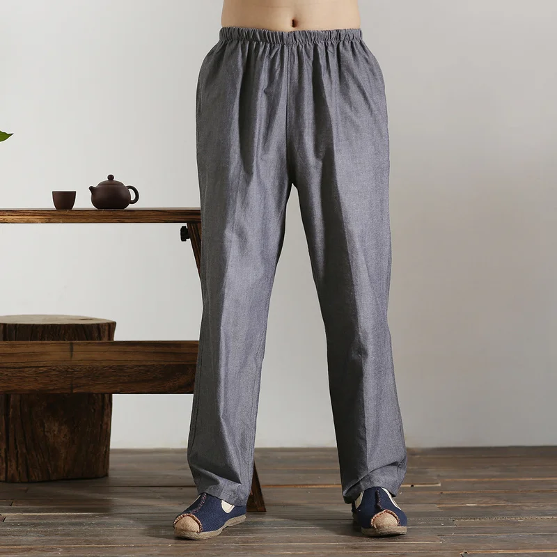 Штаны Тай Чи китайские Костюмные штаны Тан хлопковые в стиле Чун фу размер 165 190|kung