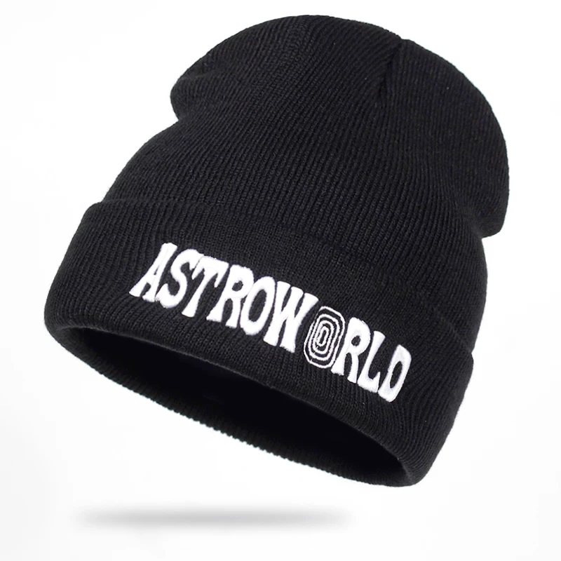 Travi$ Scott вязаная шапка ASTROWORLD Beanie с 3D вышивкой Astroworld Лыжная теплая зимняя шапка унисекс Трэвиса Скотта Skullies& Beanies