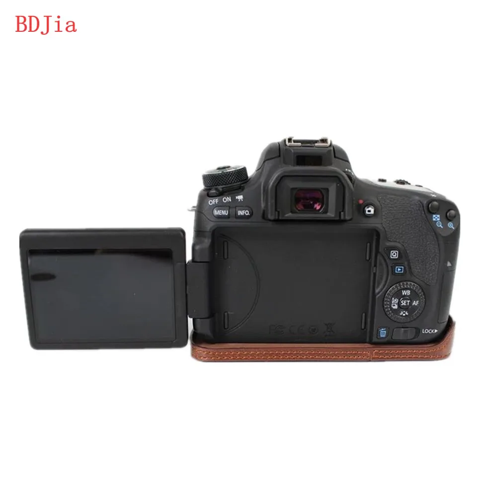 Новейшая сумка для камеры чехол Canon 760D 750D 700D 650D из искусственной кожи половинный