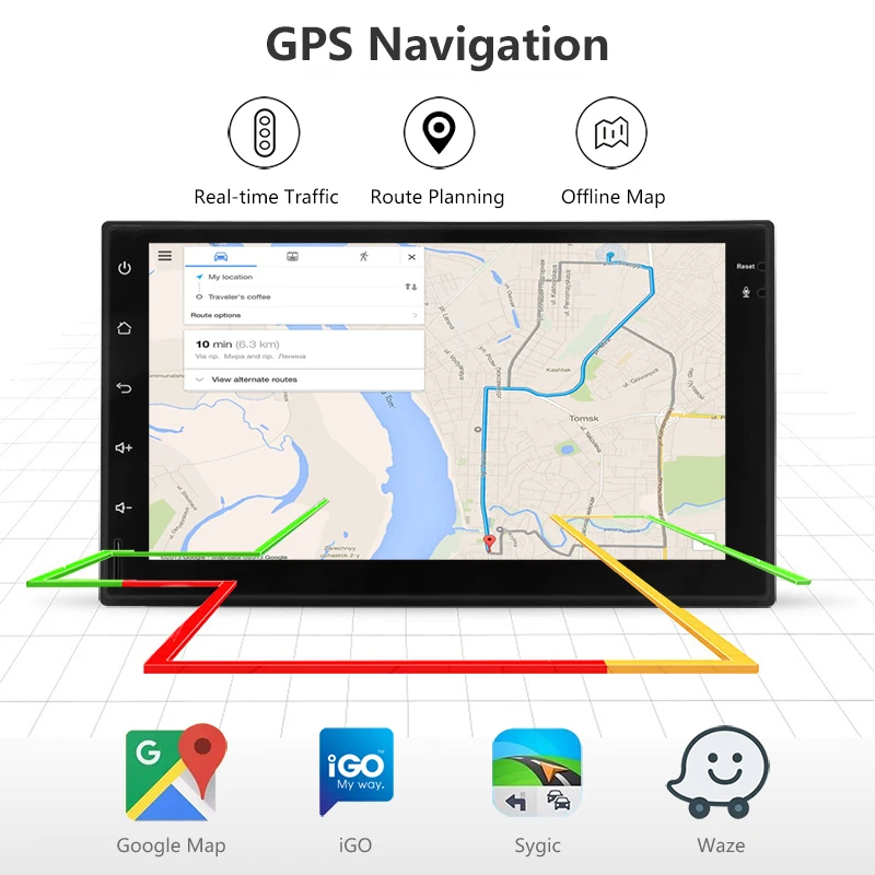 Jansite 7 &quot2din автомобильный Радио Android 8 0 gps навигация Wifi цифровой монитор HD