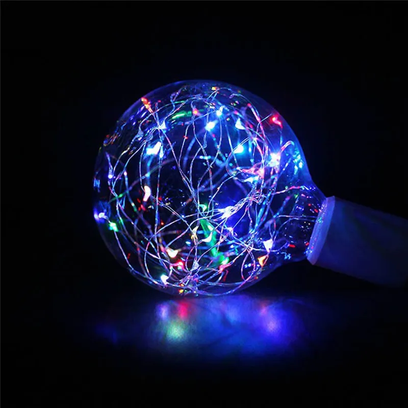 Винтажный дизайн Сказочная Светодиодная лампа Эдисона Шариковая G95 E27 85 V 265 RGB