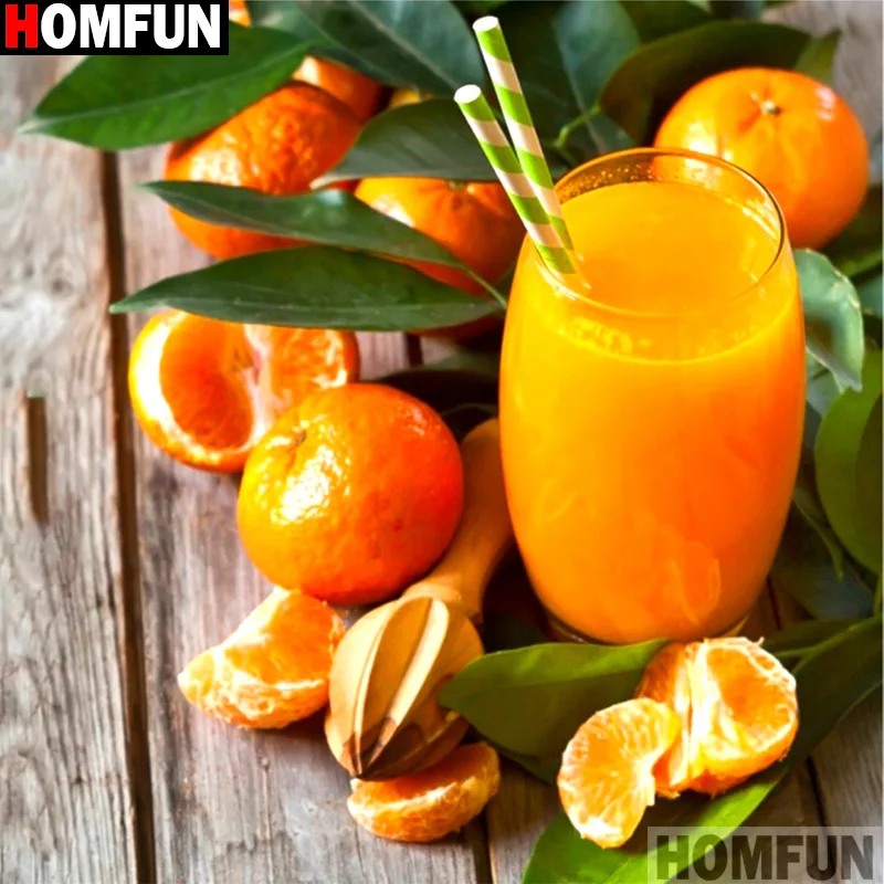 HOMFUN Full Square/Round Drill 5D DIY Diamond Painting &quotOrange drink&quot 3D Embroidery Cross Stitch Decor Gift A14250 | Дом и сад