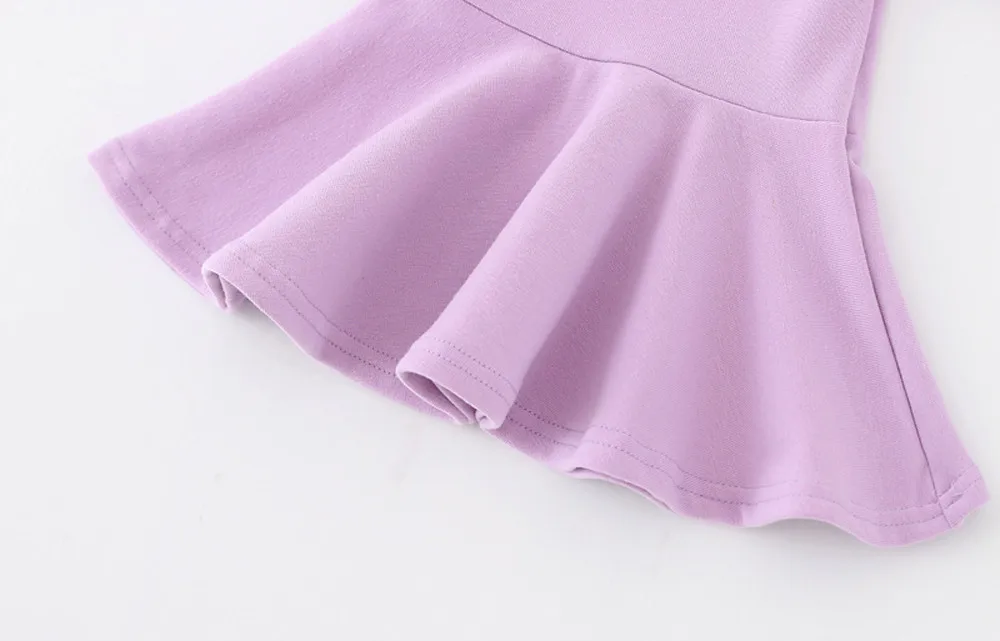 Повседневная одежда для маленьких девочек однотонное платье трапециевидной