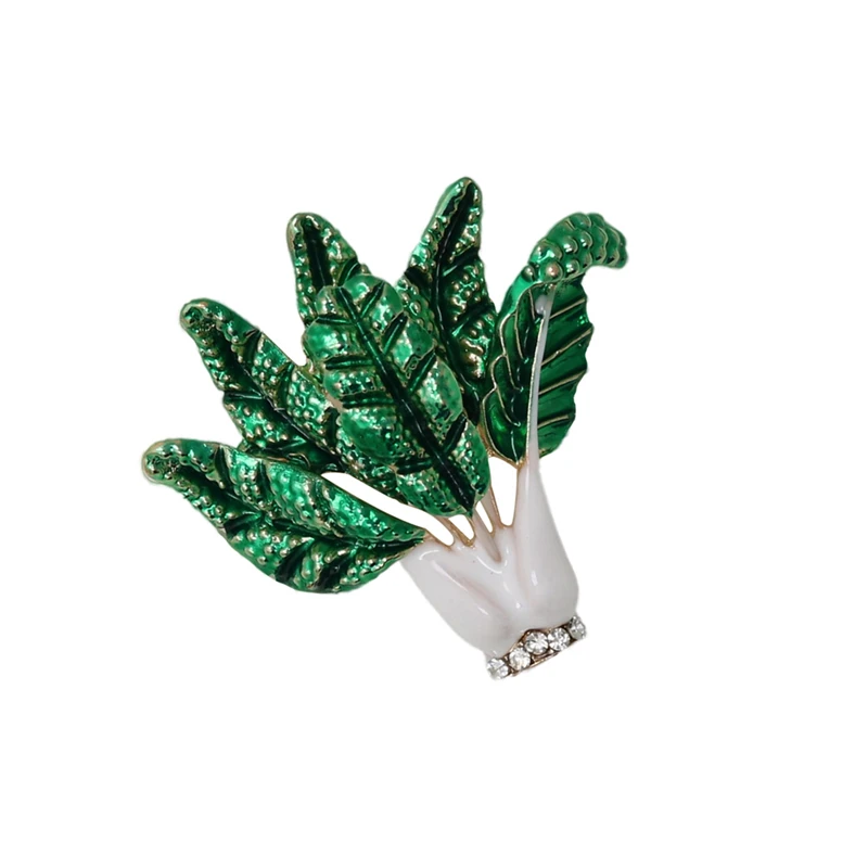 Эмалированная брошь в виде зеленой белой капусты | Украшения и аксессуары