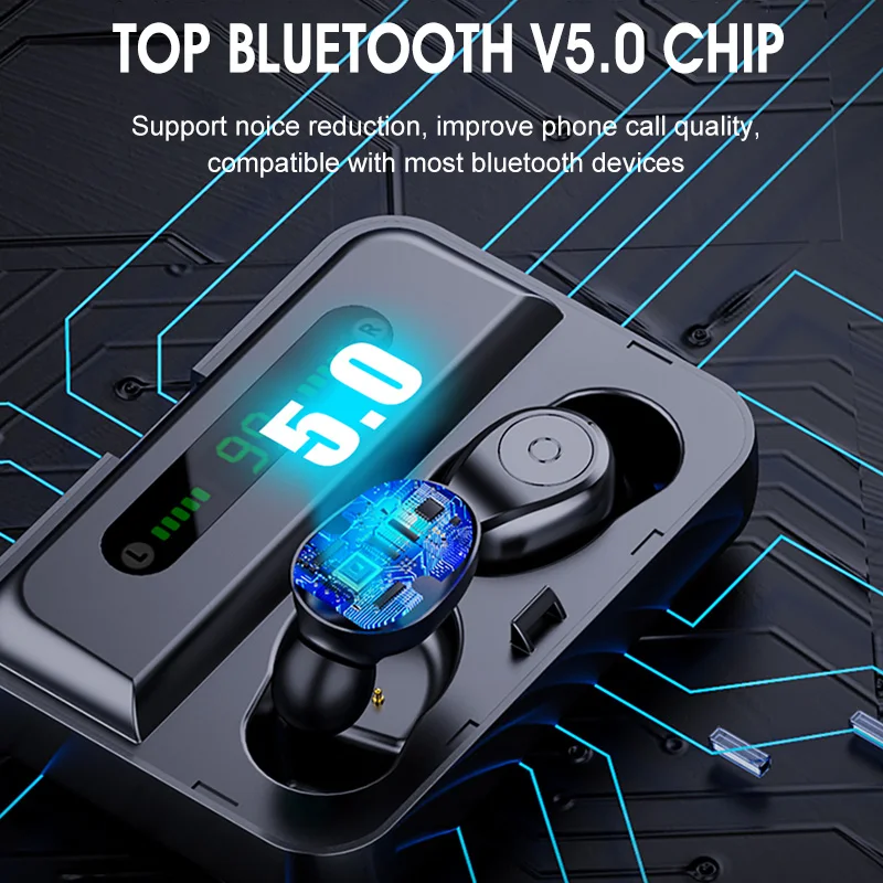 Bluetooth наушники F9 гарнитура TWS стерео HIFI бас IPX7 водонепроницаемый fone de ouvido двойной