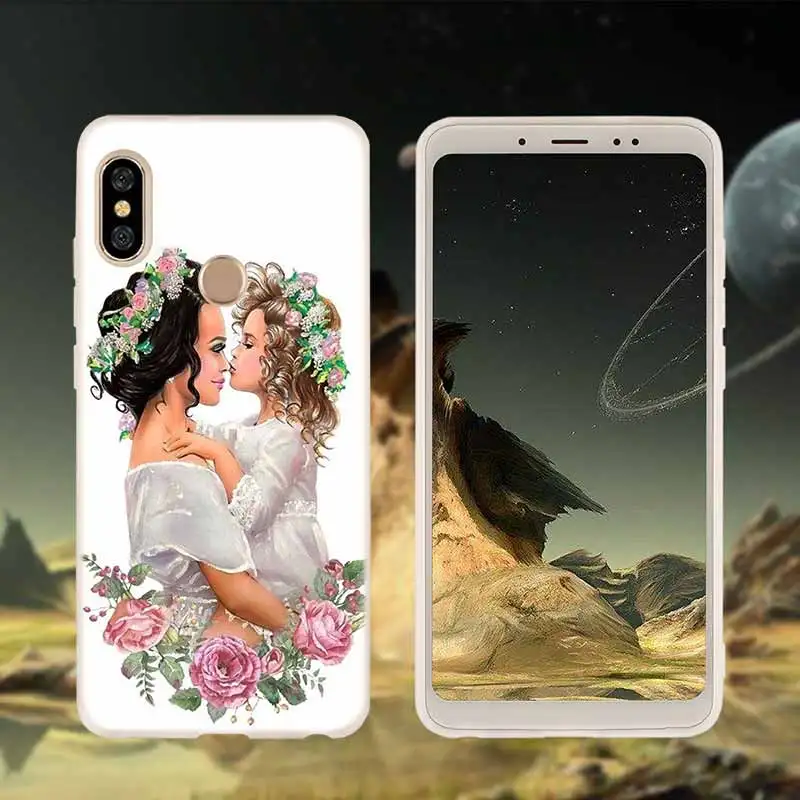 as the picture 04 Мягкий силиконовый чехол для телефона из ТПУ для Xiaomi Redmi 4X 4a 5 Plus 5a S2 6a 6 Note 8 7 5 6 4 5a Pro коричневая шерсть для мамы и дочки - Цвет: as the picture 04