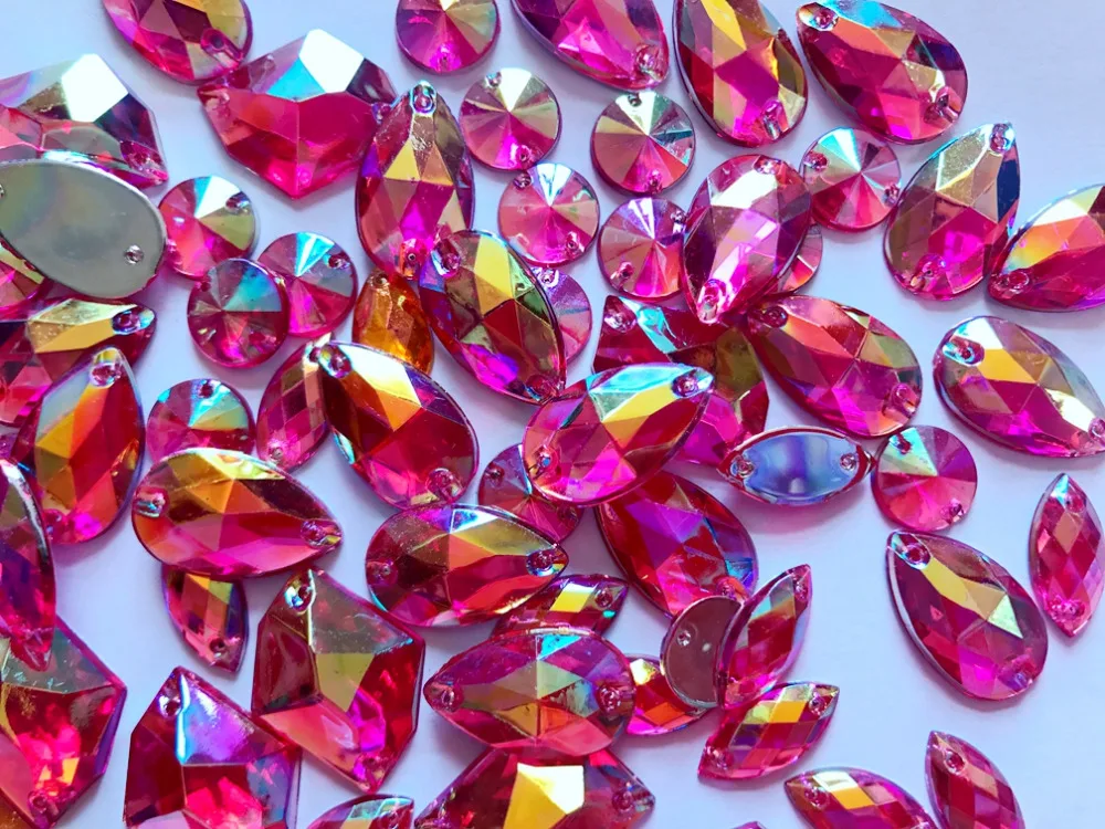 Стразы акриловые разных размеров для шитья 300 шт.|crystal sew on|crystal on rhinestonescrystal sewing |