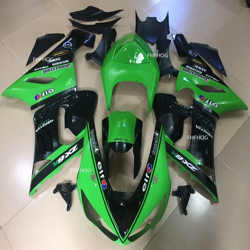 Комплект обтекателей для мотоцикла ZX6R 636 05 06 KAWASAKI Ninja ZX 6R 2005 2006 ABS зеленый глянцевый