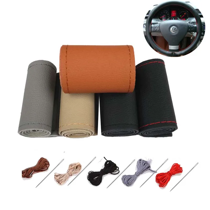 Воловья кожа Чехол рулевого колеса автомобиля DIY рулевое колесо гоночные Чехлы