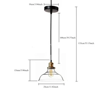 e27 28cm vintage industrial ceiling lamp shade glass pendant lights
