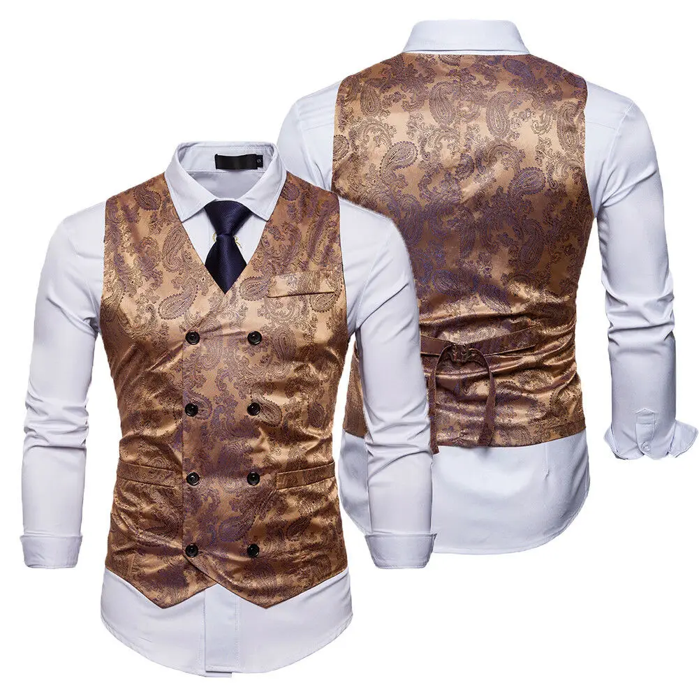 Hirigin 2019 Men Business Suit Vest Formal Tuxedo Waistcoat Jacket | Мужская одежда