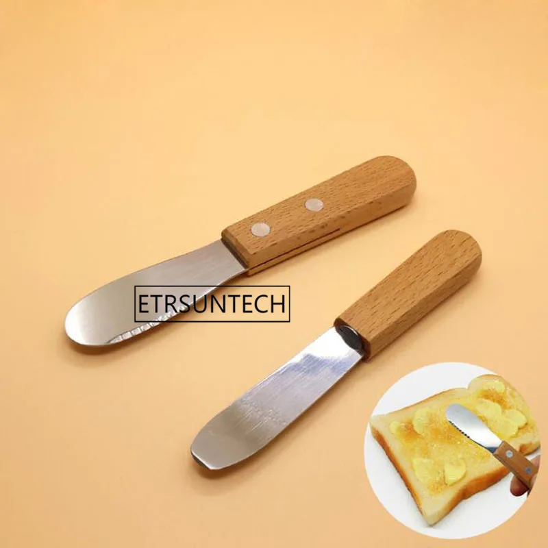 

Cheese Knife Stainless Steel Spatula Butter Knife Wood Handle Scraper Spreader Breakfast Tool Kitchen Accessory 200pcs