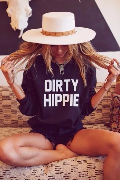 

Dirty Hippie women fashion sweatshirt moletom do tumblr casual tops aesthetic pullovers tumblr Jumper sweatshirt casual tops