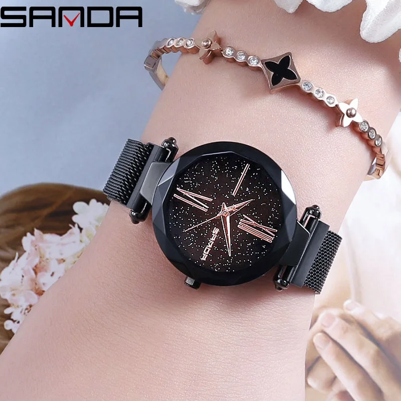 

Woman Watch Fashion Stainless Steel Starry Sky Female Top Luxury ladies Wrist Watch Crystal Clock Woman Diamond Dress Watches