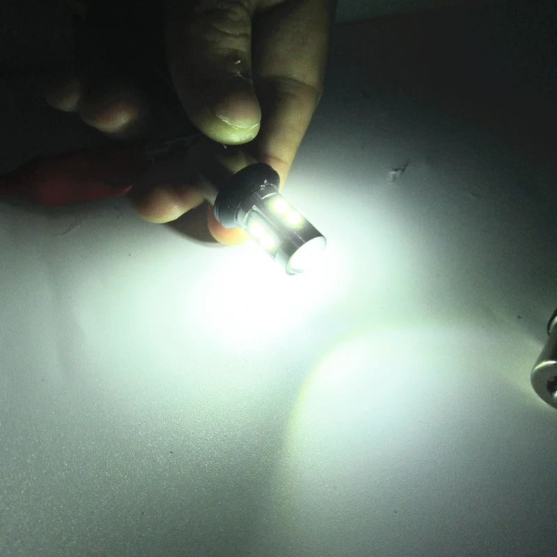 

2PCS Super bright Reversing lights Turn lights P21W BA15S 1156 50W Samsung 3030Chip 10SMD 1156 Driving Lights 980LM DC12V White