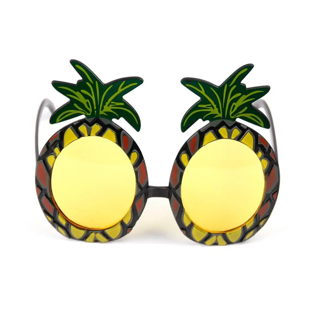 Pineapple glasses FENGRISE/тропические вечерние юбки для стола из искусственной травы, Гавайские летние Луау, вечерние украшения для свадьбы, дня рождения, вечеринки, декор стола - Цвет: Pineapple glasses