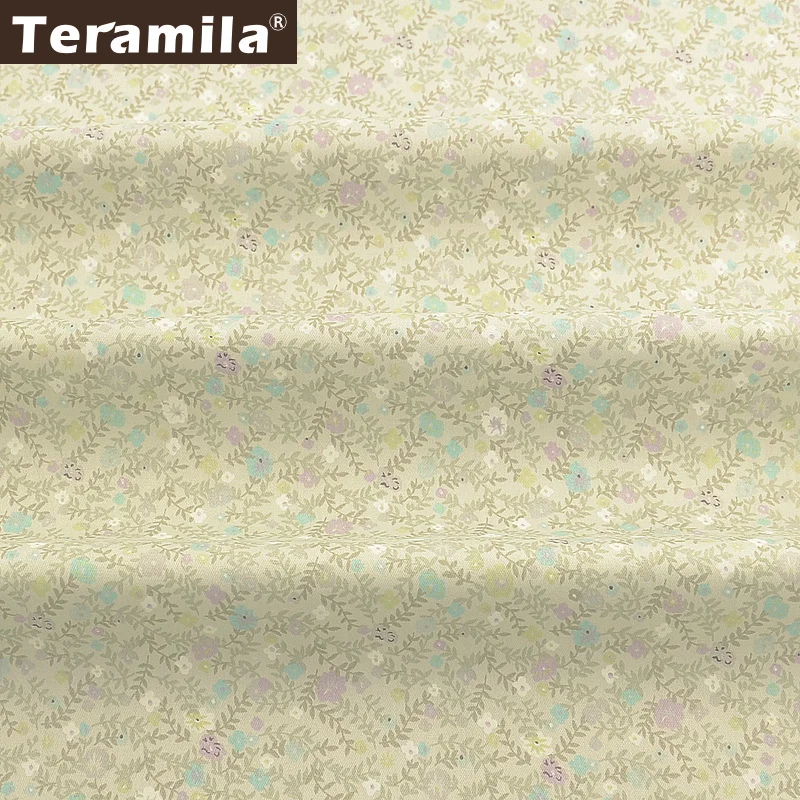 Teramila100% хлопок Цветы Ткань стеганый Tecido Вышивание лоскутное Telas DIY Tissus Au метр платье Домашний текстиль одежда для малышей