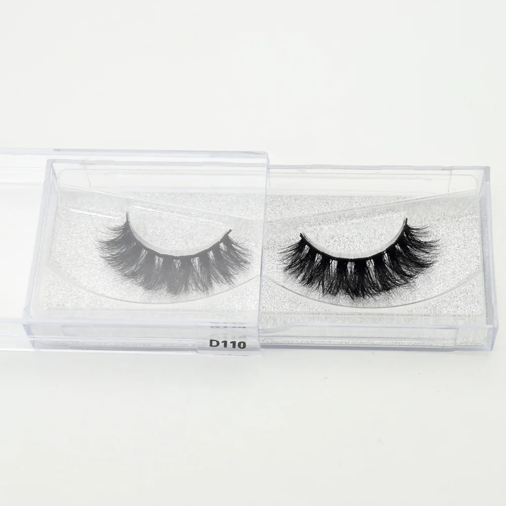 visofree 3D Real Mink Eye Lashes Thick Fake Eyelash Makeup Eye Lashes Handmade Glitter Packaging 1 Pair D113 - Длина: D110