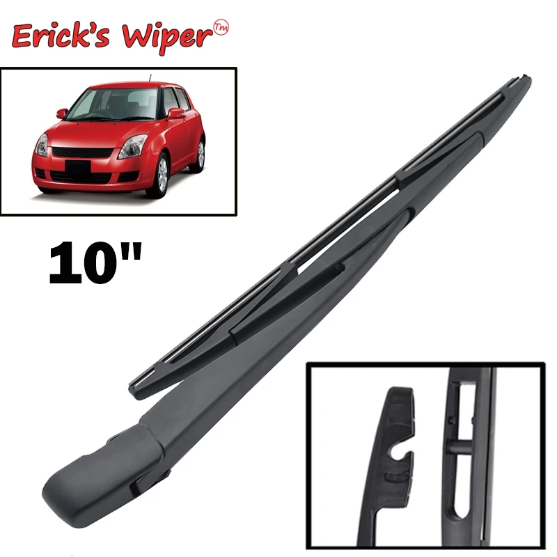 

Erick's Wiper 10" Rear Wiper Blade & Arm Set Kit For Suzuki Swift 2004 - 2010 Windshield Windscreen Window Car Rain Brushes